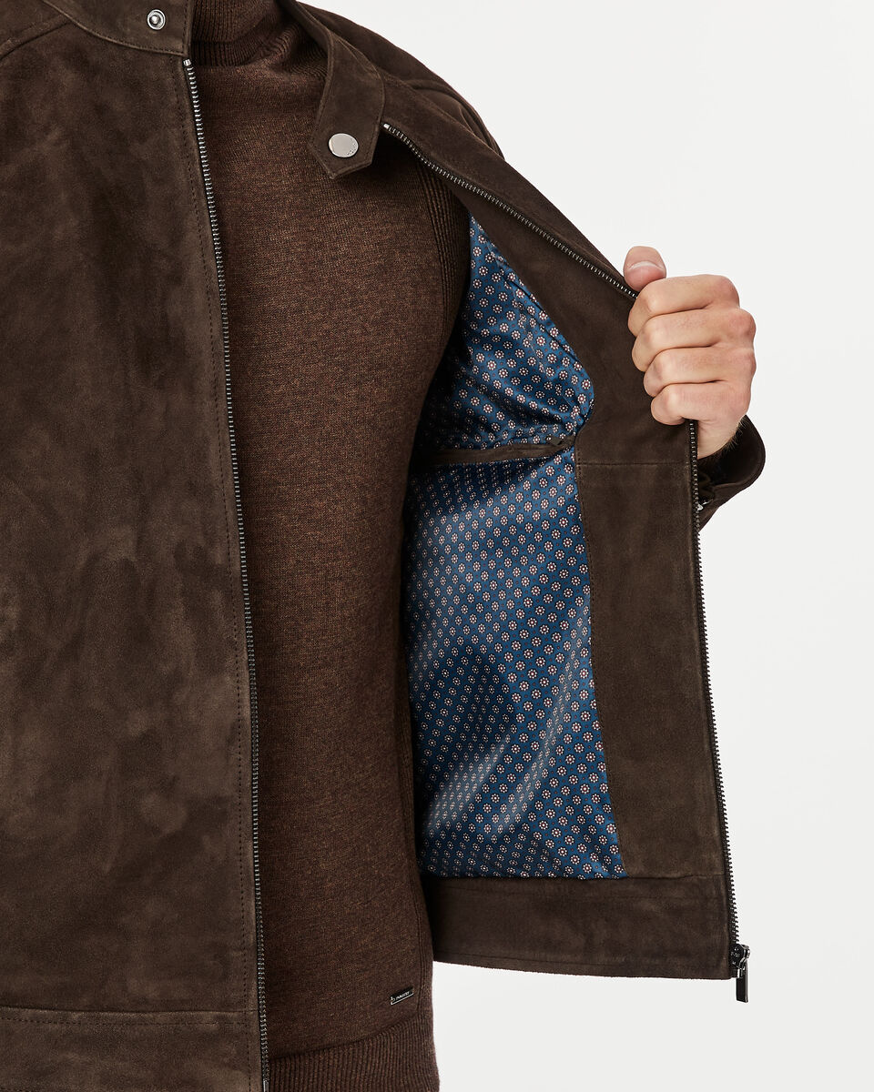 Torquay Leather Jacket, Brown, hi-res
